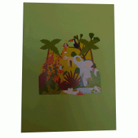 pop-up jungle verjaardag kaart